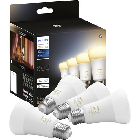Philips Hue White Ambiance LED-Glühbirne Smart Pack 4 (1/5)