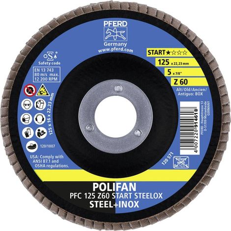Disque à lamelle grains de 60 et Ø125mm - Pour meuler et poncer - DECO FER FORGE