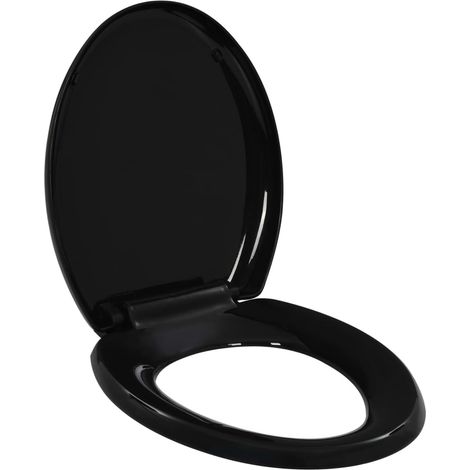 Soft-close Toilet Seat with Quick-release Design Black vidaXL