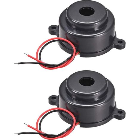DC 12V Actif Piezo Avertisseur Sonore Industriel Maison 105dB Mini Avertisseur Sonore Électronique Alarme Sonnerie Son Diamètre 37mm avec Fils 2Pcs (1/3)