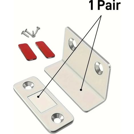 (1 pièce A) Loquet magnétique de porte ultra-mince, fixation pour porte coulissante, ouverture sans joint - Idéal pour les portes coulissantes (1/5)