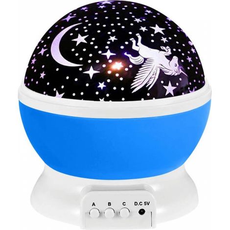 Filiyano – Lampe de projection LED à ambiance romantique, projecteur pour enfants Licorne Ciel Étoilé, veilleuse (Bleu) (1/5)