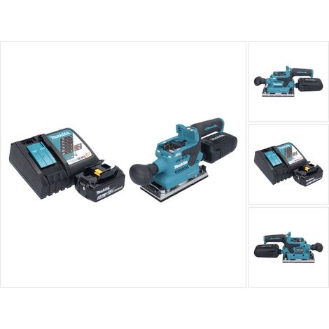 Makita DBO 382 RT1 Ponceuse vibrante sans fil 18 V 93 x 185 mm Brushless + 1x batterie 5,0 Ah + chargeur (1/5)