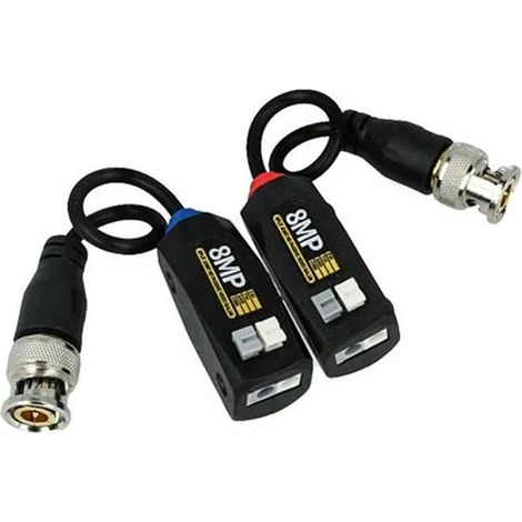 Balun Video 8MP 4K BNC Maschio CVI TVI AHD CVBS CAT5e/6 Telecamera DVR 99519 (1/5)