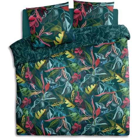 Atmosphera – Parure de lit bleu 240x220 cm en coton 100% OEKO-TEX – Motif réversible – 2 taies d'oreillers 65x65 cm – Facile à entretenir (1/5)
