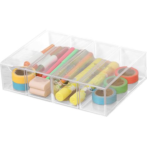 Porte-Lunettes en Acrylique Transparent - Étui de Rangement pour Lunettes de Soleil,Présentoir de Table à 4 Étages pour Lunettes, Coffret de Collection pour Accessoires (Montres et Bijoux) (1/5)