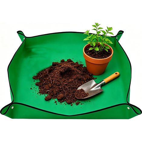 Potting Mat 100 x 100 cm, Under Waterproof Gardening Layer for Indoor and Outdoor Use, Robust Planting Mat for Repotting, Seeding, Bonsai, Easy to Clean (1/5)