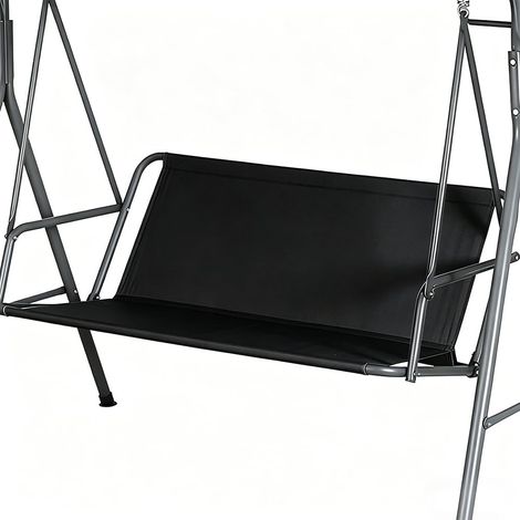 Coussin de rechange pour balancelle - Housse de siège imperméable - Pour balançoire de jardin - Tissu Oxford (noir) (1/5)