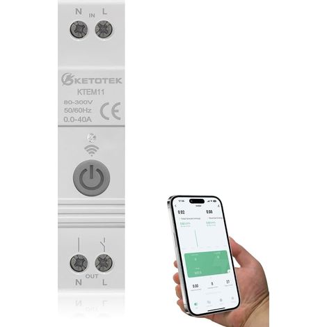 Compteur Electrique Bidirectionnel Voltmètre Ampèremètre Smart Compteurs d'énergie Rail DIN KWh Mètre Commutateur Minuterie Télécommande sans fil (1/5)