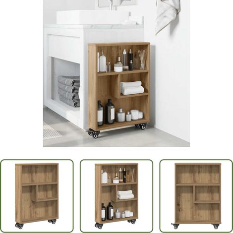 Küchenwagen -  Aufbewahrungswagen Schmal Artisan-Eiche 48x13x68 Holzwerkstoff (1/5)