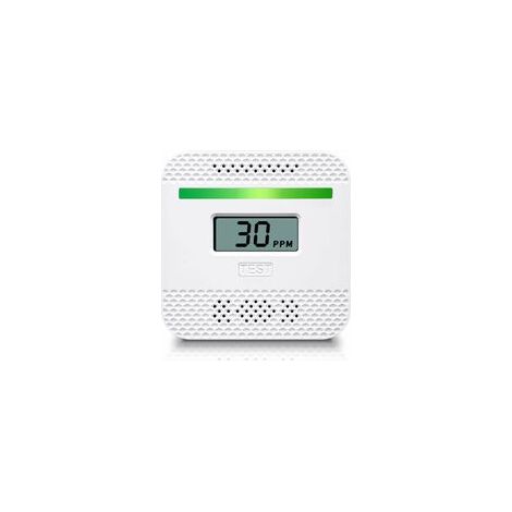 Wireless Mini Carbon Monoxide Alarm Detector, CO Alarm Battery Powered with LCD Digital Display for Car Home Safety CO Alarm with Replaceable Batteries Low Battery Alert (White) (1/5)