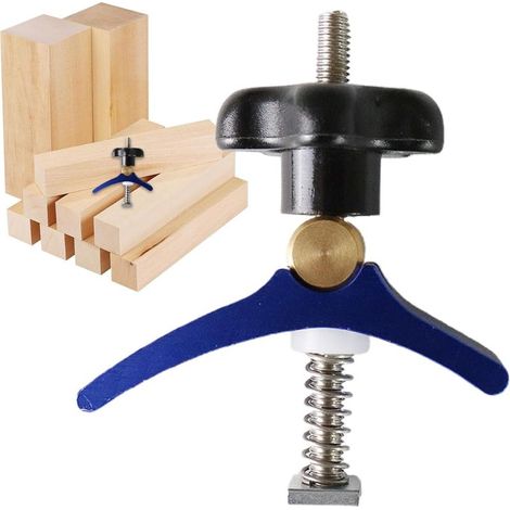 Serre-joint réglable pour rail à rainure en T, outil de maintien polyvalent. Convient aux ateliers de menuiserie, usinage bois et fabrication métallique. (1/5)
