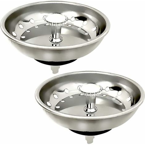2 PCS Filtre à de Bonde Pour Évier Bouchon, Crépine D'évier de Cuisine en Acier Inoxydable Pour Cuisine et Salle de Bain Diamètre 80mm，T-Audace (1/5)