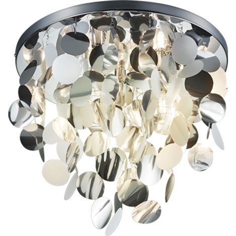 Design plafoniera soggiorno camera da letto illuminazione lampada a sospensione cromo argento Reality R60895031