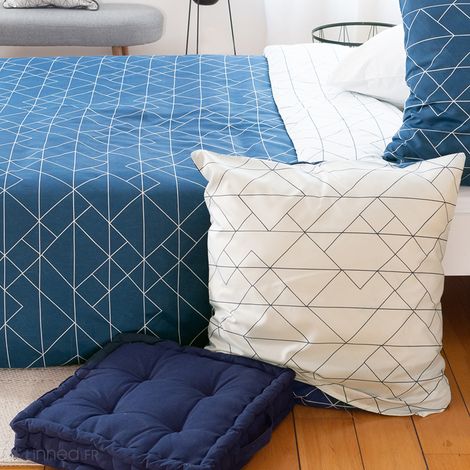 Parure de lit réversible 140x200 cm – 100% polyester microfibre – Toucher peau de pêche – Lavage facile à 40°C – Linnea