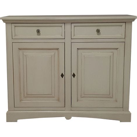 Credenza 2 Ante a Goccia in legno Avorio Anticato (1/2)
