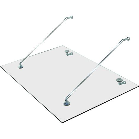Vordach Glasvordach Türvordach, Gehärtetem Glas, 304 Edelstahl Klarglas 3 Größen (150x90 cm) (M)