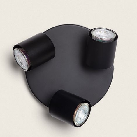Plafonnier Rond Edesta 3 Spots Edesta Round Noir (1/4)