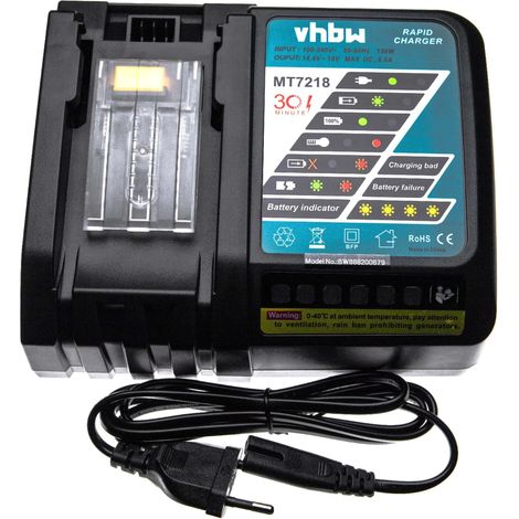 vhbw Schnellladegerät kompatibel mit Makita BTD136RFE, BTD134RFE, BTP130RFE, DDF446RMJ, DDA340RMJ, BTD136RFJ, CL183D Werkzeug Li-Ion-Akkus (1/2)