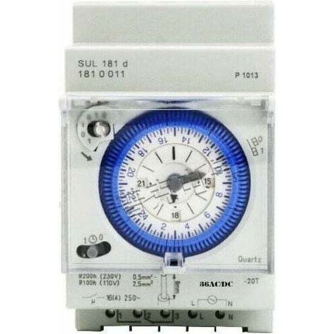 1 Minuterie analogique, moteur synchrone, programme journalier, 96 segments, 12V AC/DC, éclairage vitrine (1/3)