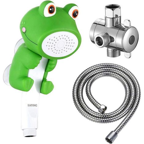 Duschkopf Frosch Set für Kinder mit Schlauch und Umschaltventil (1/5)