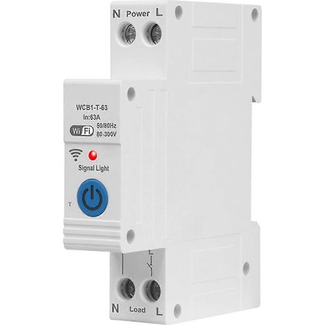 Disjoncteur Tuya 220 V AC 63 A avec télécommande Wi-Fi, temporisateur marche/arrêt, protection contre les courants de fuite et les surtensions. (1/5)