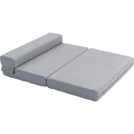 Sofá de suelo 2 en 1, capacidad de carga de hasta 250 kg, sofá cama plegable con aspecto de lino, para 2 personas, sofá cama, para salón, dormitorio