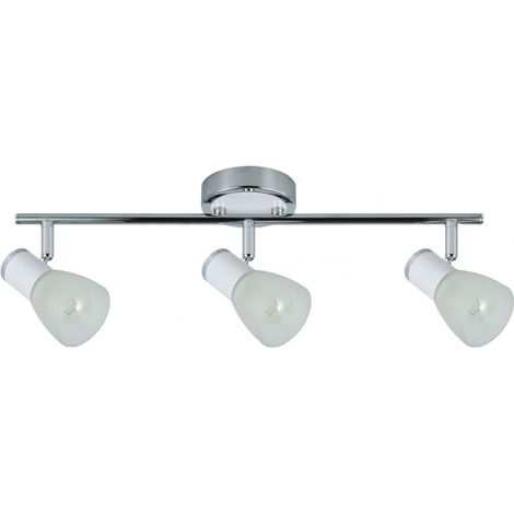 AKUNADECOR Striscia bianca/cromo con 3 faretti orientabili (1/2)