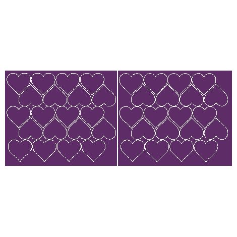 Pegatinas de corazones para el Día de San Valentín, 5 cm, 40 unidades, color morado brillante.