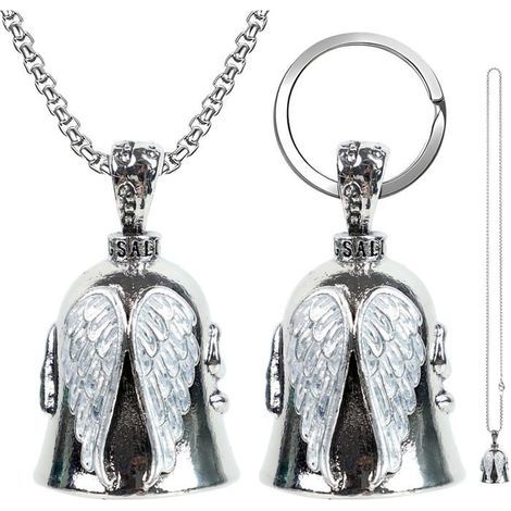 2-Piece Guardian Bell Set, Bicycle/Motorcycle Bell, Guardian Bell or Keyring, Guardian Motorcycle Bell with Hanging Ring (1/5)
