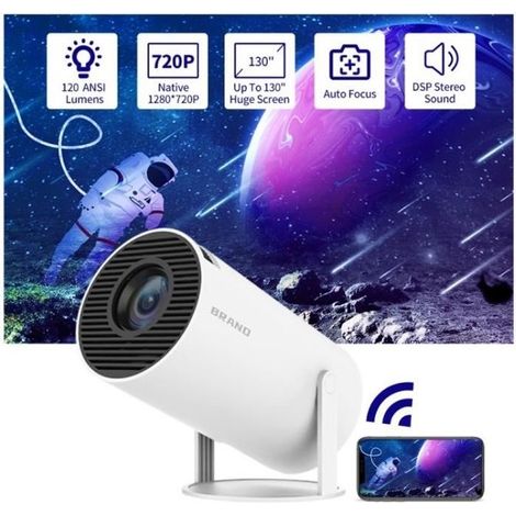 Vidéoprojecteur Portable - Android 11.0 - 1280x720 - 130 pouces - WiFi 2.4G/5G - BT4.1 (1/4)