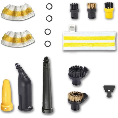 Lot de 16 Accessoires Nettoyeur Vapeur, Brosse Ronde, Buse, Embouchure, Pour Karcher SC1 SC2 SC3 SC4 SC5 (1/5)