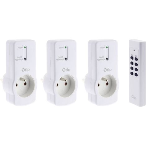 Zenitech – Pack de 3 prises télécommandées 1000W – Portée 25m – Fréquence 433,92 MHz – Alimentation 230V – Télécommande incluse (1/4)