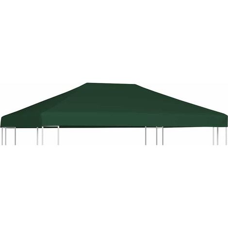 Toile supérieure de belvédère 310 g / m² 4 x 3 m vert - Accessoire pour tonnelle tente de réception jardin extérieur (1/5)