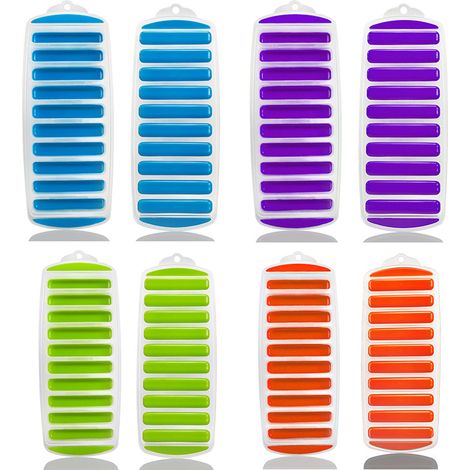Lot de 4 moules à glaçons en silicone, faciles à démouler. (1/4)