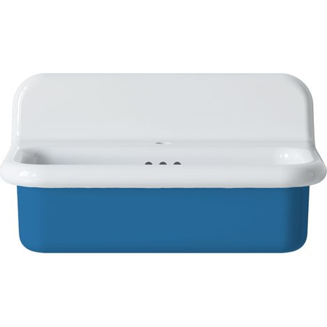 Lavabo retro de cerámica de 70 cm - True Colors Lite - Tamaño mediano - Azul cielo (1/2)