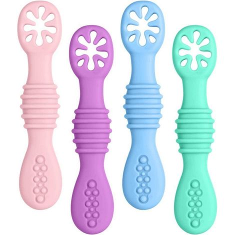 Baby Lernlöffel Silikon 4 Stück, weich, BPA-frei, ab 4 Monate (1/5)