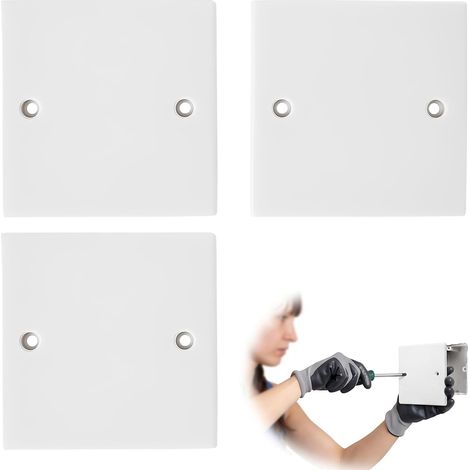 Cache Prise Electrique,Lot de 3 Cache Prise Murale,avec Vis,pour Prises électriques Ou Interrupteurs Non Utilisés,Prises Electriques Support Caché Encastré(86mm X 86mm) (1/5)