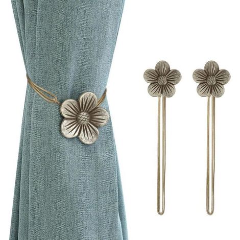 Set of 2 Retro Magnetic Curtain Tiebacks, Japanese Apricot Tree, Hard Resin Curtain Buckle Decoration with Strong Durable Magnetism for Home Office Home Office - Coffee (1/4)