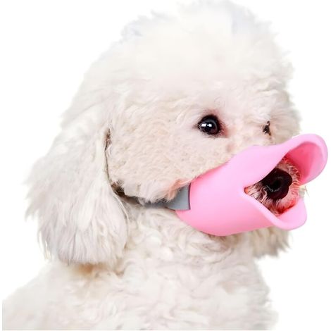 Muselière anti-morsure en forme de bec de canard pour chien, muselière anti-aboiement, muselière pour animaux de compagnie, en silicone anti-morsure (rose, petite taille) (1/4)