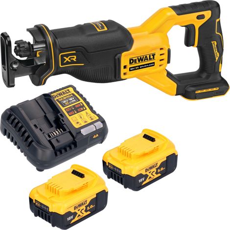 Sierra recíproca a batería DeWalt DCS 382 P2 Sierra sable 18 V sin escobillas + 2 baterías de 5,0 Ah + cargador
