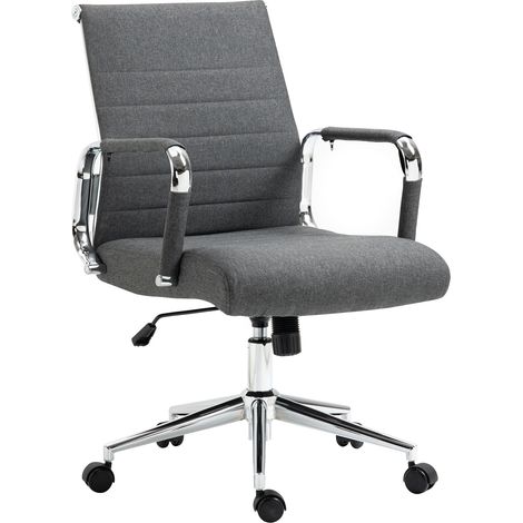 SVITA Office Comfort Bürostuhl Schreibtischstuhl Drehstuhl Chefsessel Stoffbezug Dunkelgrau