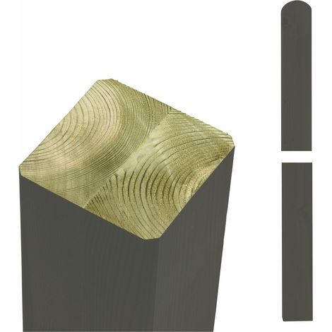 Plus Verleimte Pfosten Kopf gerundet 9 x 9 x 208 cm umbragrau