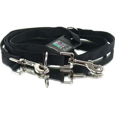 Nobby – Laisse pour chien Classic M-L, noire, 200 cm, nylon (1/2)