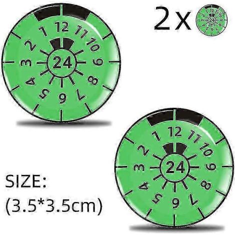 Set mit 2 3D-Gel-Kennzeichenaufklebern, TÜV-Prüfplaketten - GSLA24