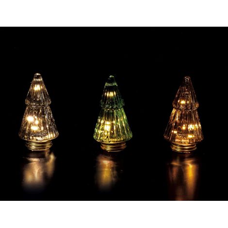 Regalo Italiano Lampada Albero di Natale 5 Led Ass. D 6 Cm H 11 Cm Oro 1 Pz