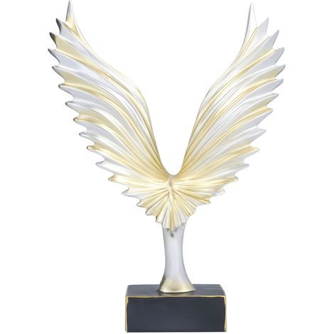 Statue d'aile nordique en résine, sculpture ornementale, décoration moderne pour salon ou bureau, artisanat abstrait couleur champagne doré (1/5)