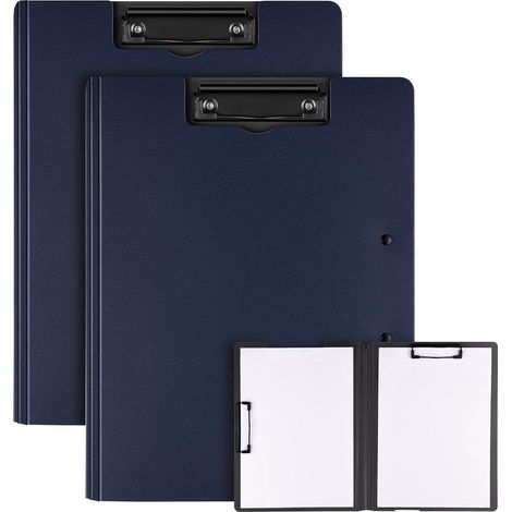 2-in-1 Dokumentenhalter, A4-Klemmbrett mit Clip, A4-Dokumentenhalter mit Deckel für Büro, Baustelle, Schule, Blau, Multifunktionales 2-in-1-Design (1/5)
