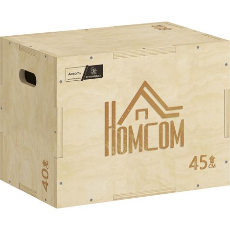 3-in-1 Plyometrie-Sprungbox – Kooperation Aosom.fr x FFHandball – Sprungbox aus Holz für Fitness und Krafttraining