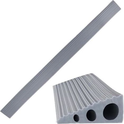 Rampe de seuil de porte 90 x 6 x 2 cm, rampes de seuil en PVC, rampe de seuil de porte auto-adhésive en silicone pour portes, marches, escaliers (gris, 90 cm) (1/5)